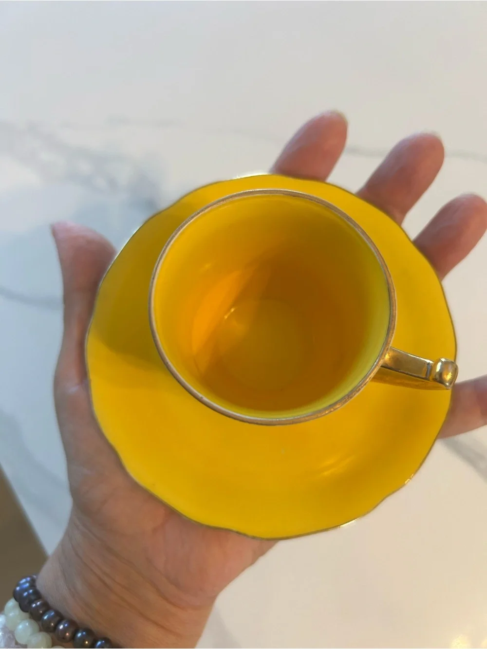 3 Sets Of Mini GOLDCASTLE Yellow Tea Cups